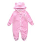 Bear style baby coral fleece Hoodies Jumpsuit