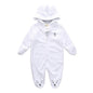 Bear style baby coral fleece Hoodies Jumpsuit