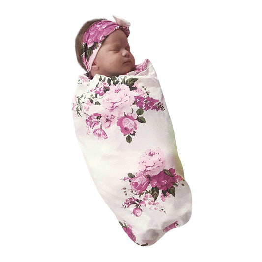 Luxury Floral Baby Swaddle & Blanket Set - Soft Cotton Newborn Wrap