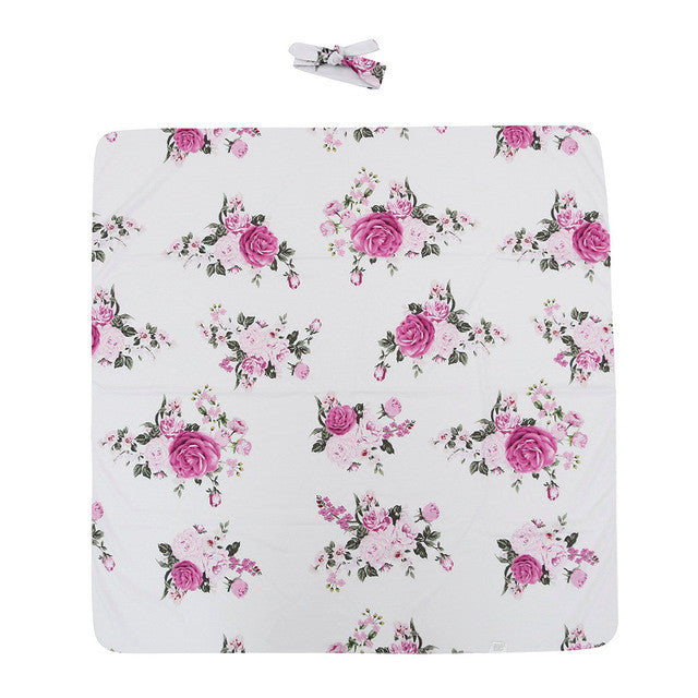 Luxury Floral Baby Swaddle & Blanket Set - Soft Cotton Newborn Wrap